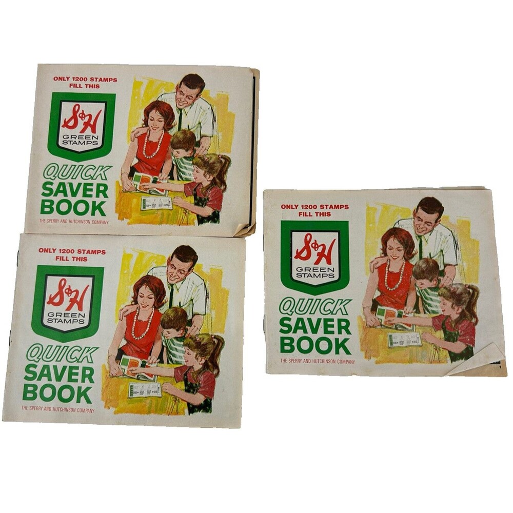 Vintage S&H Green Stamps Quick Saver Books Partially Filled Lot Sperry